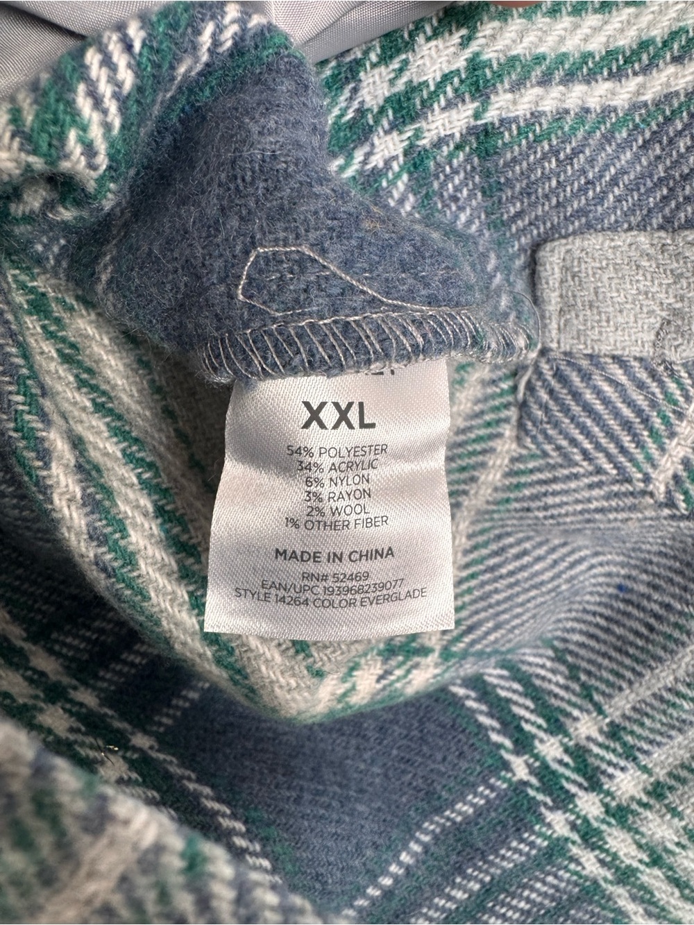 Member's Mark Plaid Oversized Shacket Jacket Everglade - Picture 5 of 7